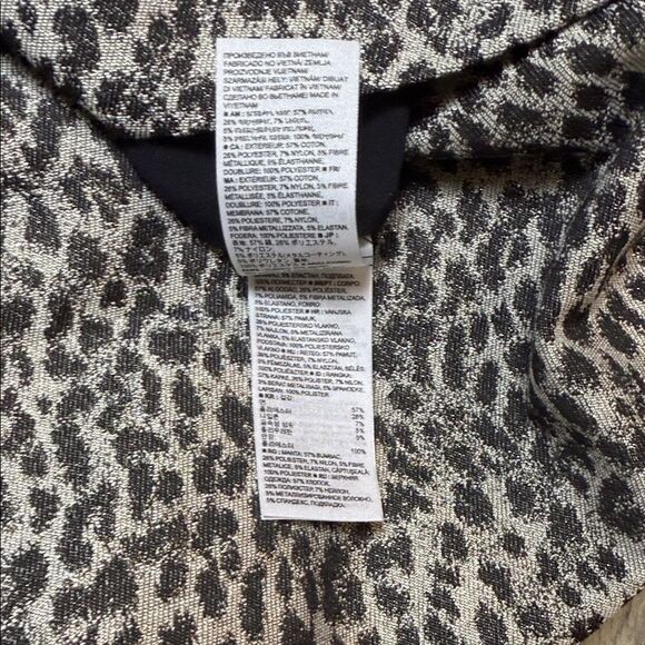 Banana Republic Animal Print Midi Dress - Black and White Size 6 - Picture 14 of 14